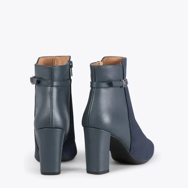 qualité supérieure MiMaO ShopOnline PRAGA – Bottines Pour Femme à Talon BLEU MARINE 4