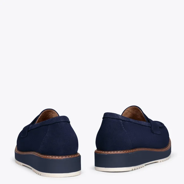 MiMaO ShopOnline CASUAL – Mocassins Pour Femmes Avec Plateforme BLEU MARINE authentiques 4