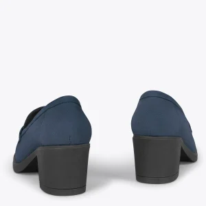 MiMaO ShopOnline MOKKA – Mocassin En Nubuck à Talon BLEU MARINE en promotion 13