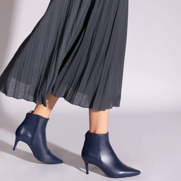 MiMaO ShopOnline OUTFIT Bottines En Cuir à Talon Aiguille BLEU MARINE comparez les prix 7