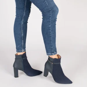 qualité supérieure MiMaO ShopOnline PRAGA – Bottines Pour Femme à Talon BLEU MARINE 19