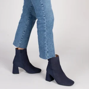 MiMaO ShopOnline PARIS – Bottines à Talon Bloc Et Bout Carré BLEU MARINE prix abordable 19