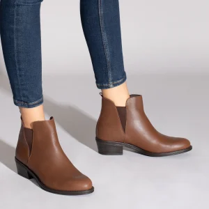 boutique en ligne france MiMaO ShopOnline JEANS – Bottines à Petit Talon Avec élastique MARRON 19