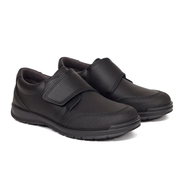 marques de renommée MiMaO FR Chaussures Enfants Classiques « velcro » En Cuir Memory Absorber Foam Noir 3