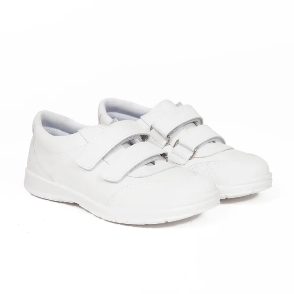 prix pas cher MiMaO FR Chaussures Enfants « uniforme » En Cuir Lavable Memory Absorber Foam Blanc 3