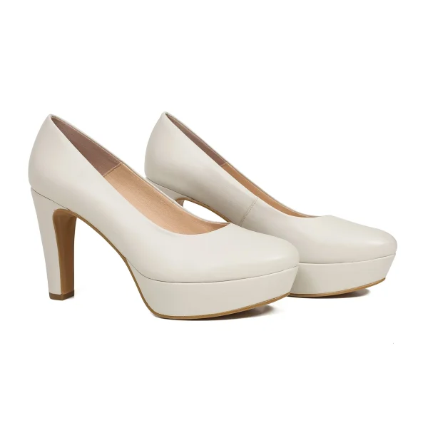 boutiqued pas cher MiMaO ShopOnline SOIRÉE – Chaussures Pour Femme à Talon Compensé BLANC 3