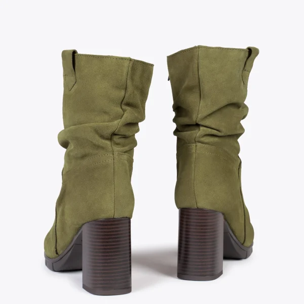 boutique MiMaO ShopOnline Wave -Bottines à Talon Et Zip VERT 4