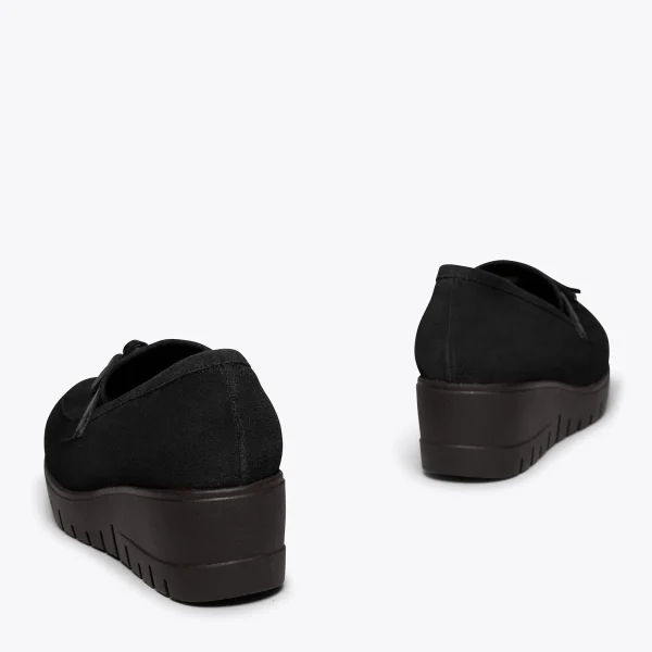 MiMaO ShopOnline POMPON – Mocassins Compensés Et à Plateforme NOIR dernière tendance 4