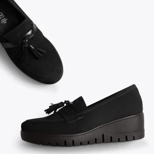 MiMaO ShopOnline POMPON – Mocassins Compensés Et à Plateforme NOIR dernière tendance 11