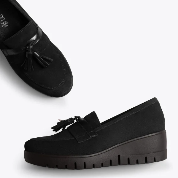 MiMaO ShopOnline POMPON – Mocassins Compensés Et à Plateforme NOIR dernière tendance 3