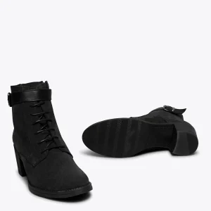 Paris MiMaO ShopOnline TOP – Bottines à Lacets NOIR à Talon 17