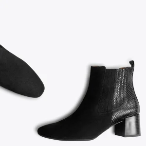 MiMaO ShopOnline DUO – Bottines En Cuir NOIR Avec Imprimé Serpent Nouveau 11