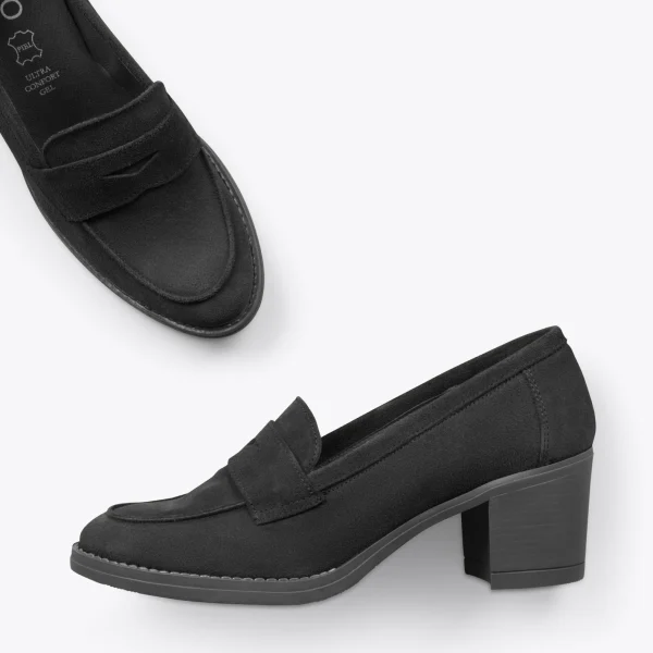 MiMaO ShopOnline MOKKA – Mocassin En Nubuck à Talon NOIR Paiement sécurisé 3