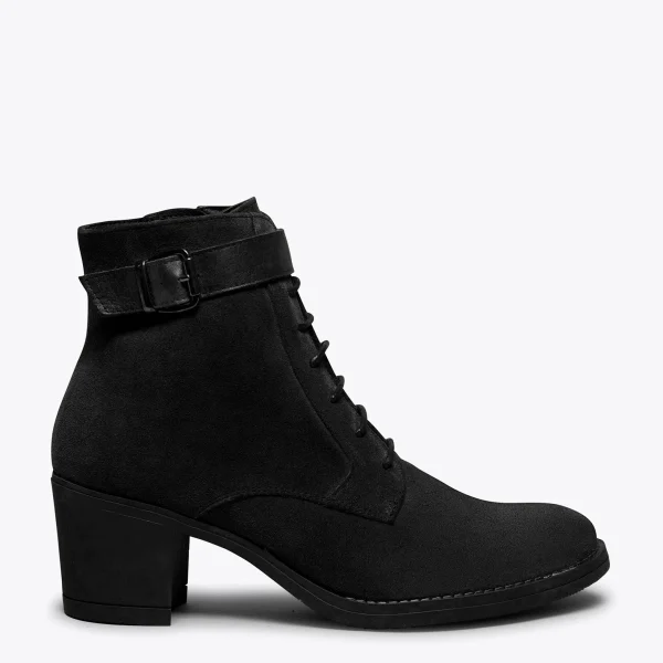 Paris MiMaO ShopOnline TOP – Bottines à Lacets NOIR à Talon 1