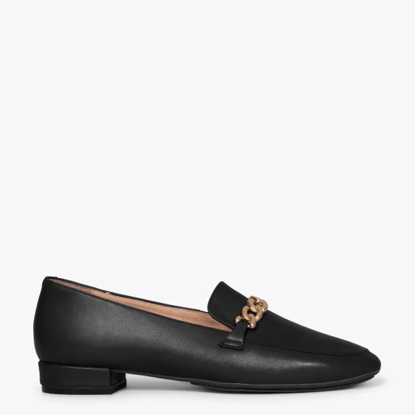 vente en ligne pas cher MiMaO ShopOnline CHAIN – Mocassins élégants Pour Femmes NOIR 1