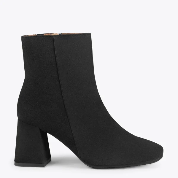 mode MiMaO ShopOnline PARIS – Bottines à Talon Bloc Et Bout Carré NOIR 1