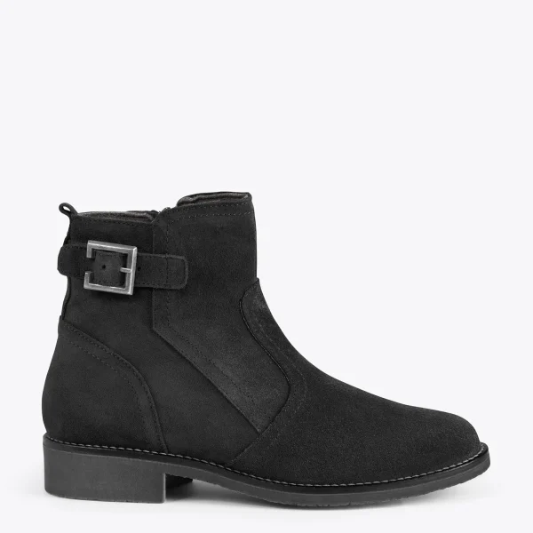 MiMaO ShopOnline BIKER – Bottines Plates Avec Boucle NOIR soldes de Noël 1