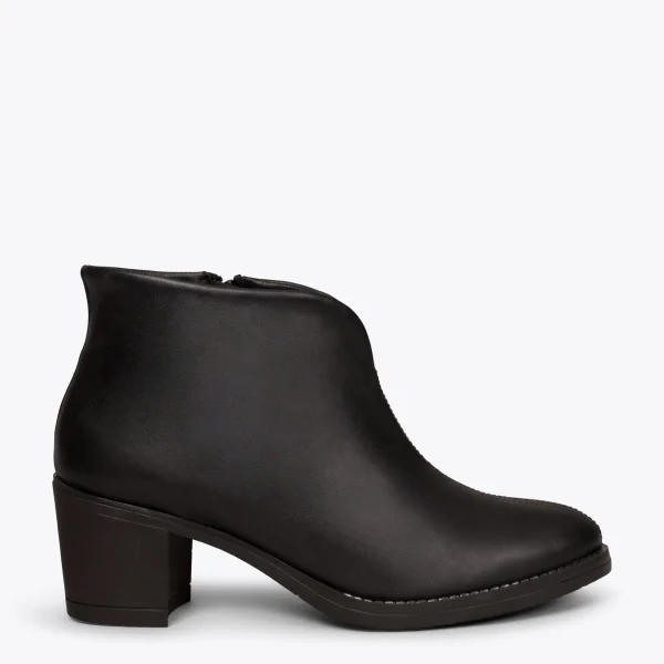 MiMaO ShopOnline BASIC – Bottines NOIR Basiques à Talon Large Et Décolleté En V nouvelle saison 1