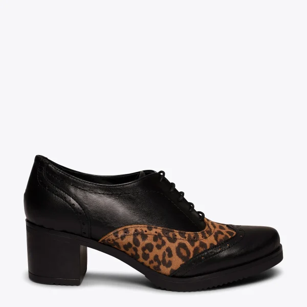 MiMaO ShopOnline WILD – Chaussure à Talon Haut à Lacets NOIR / LÉOPARD boutique en ligne 1