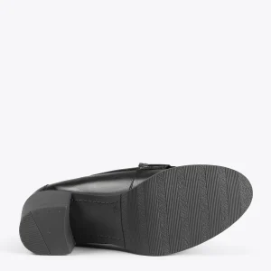 grande marque pas cher MiMaO ShopOnline MOKKA – Mocassin En Cuir Nappa à Talon NOIR 17