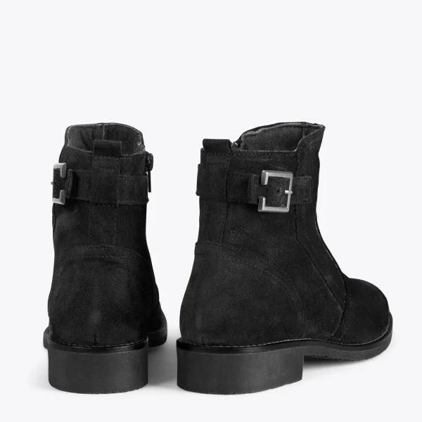 MiMaO ShopOnline BIKER – Bottines Plates Avec Boucle NOIR soldes de Noël 4