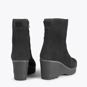 magasin pas cher MiMaO ShopOnline JEANS – Bottines Mi-mollet Avec Plateforme NOIR 13