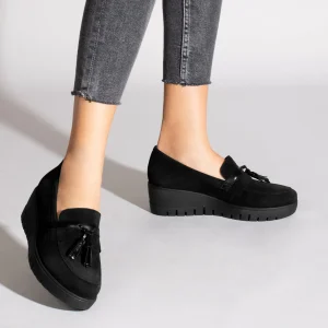 MiMaO ShopOnline POMPON – Mocassins Compensés Et à Plateforme NOIR dernière tendance 19