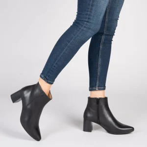 vente pas cher en ligne MiMaO ShopOnline CITY – Bottines En Cuir Nappa à Talon Large Et Bout Pointu Et Fin NOIR 19