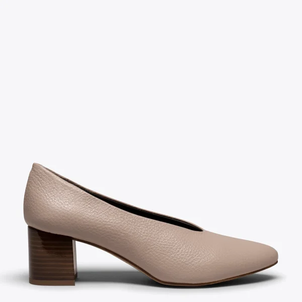 MiMaO ShopOnline URBAN STYLE- Chaussures Pour Femme à Talon En Bois NUDE boutique paris 1