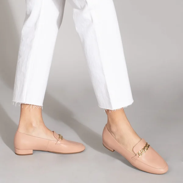 MiMaO ShopOnline CHAIN – Mocassins élégants Pour Femmes NUDE Meilleur Prix 7