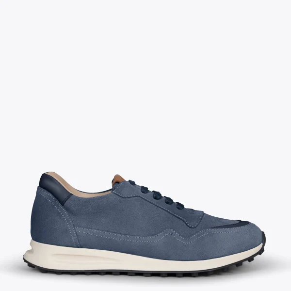 Réductions MiMaO ShopOnline BOSTON – Baskets En Cuir Pour Homme BLEU 1