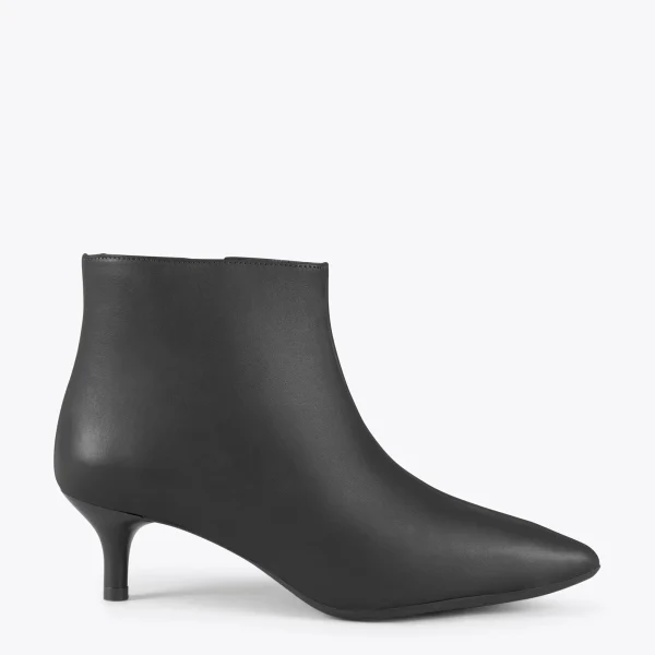 ﻿soldes MiMaO ShopOnline OUTFIT – Bottines élégantes à Talon Kitten NOIR Nappa 1