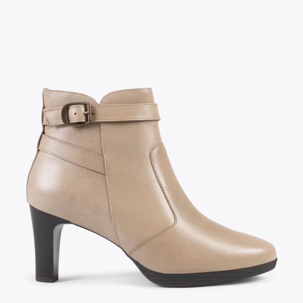 MiMaO ShopOnline MILAN – Bottines à Talon Et Bracelet Décoratif TAUPE SOLDES TOUT À 1