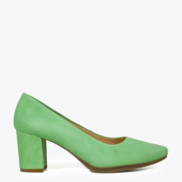 magasin paris MiMaO ShopOnline CHAUSSURES DAIM À PETIT TALON VERT POMME URBAN S 1