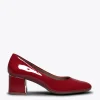 boutique paris MiMaO ShopOnline URBAN DAME – Chaussure En Cuir Verni à Talon Moyen ROUGE 23