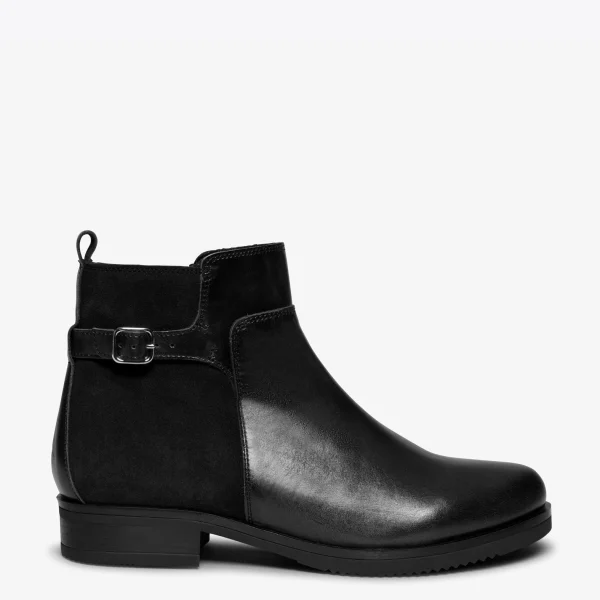 REMISE allant MiMaO ShopOnline DUO – Bottines Plates NOIR Avec Cuir Combiné 1