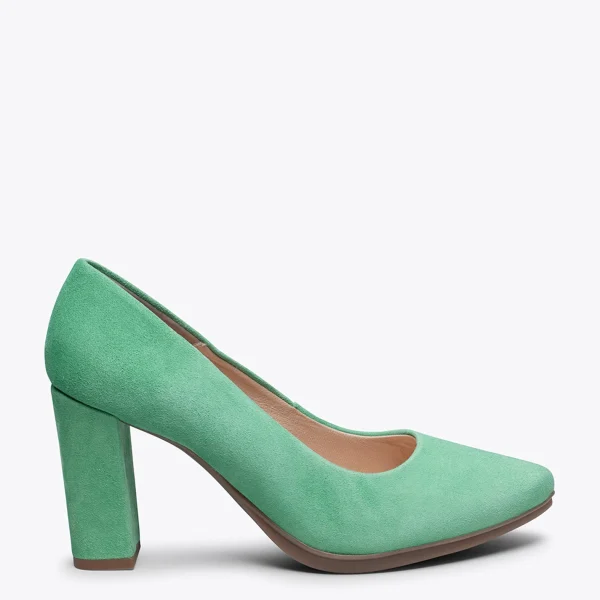 MiMaO ShopOnline URBAN – Chaussures à Talon Haut VERT Urban Daim france 1