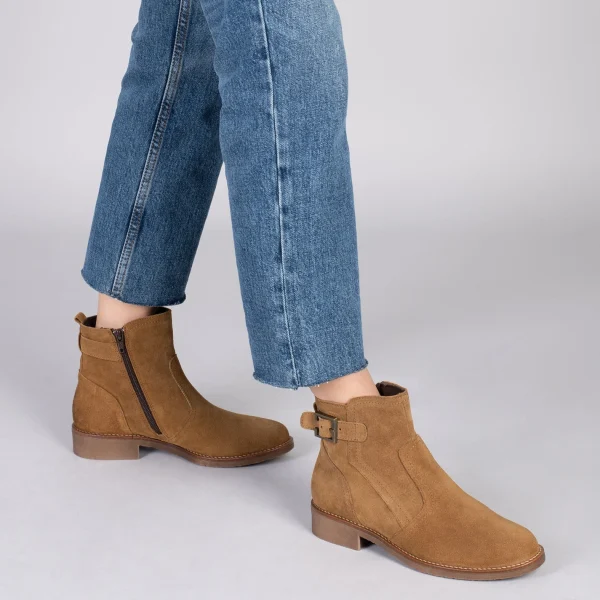 MiMaO ShopOnline BIKER – Bottines Plates Avec Boucle CAMEL marque pas cher 7