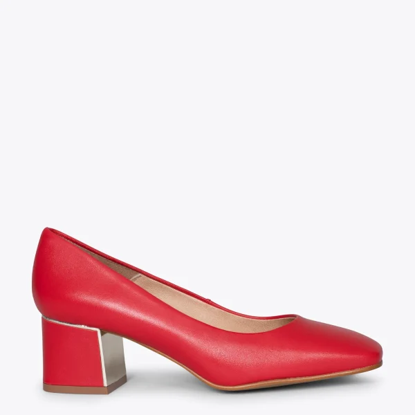 achetez MiMaO ShopOnline FEMME – Chaussures à Talon à Bout Carré ROUGE 1