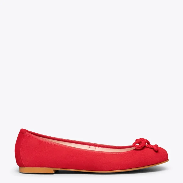 soldes MiMaO ShopOnline BALLET – Ballerine ROUGE Pour Femme Avec Nœud 1