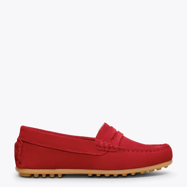 MiMaO ShopOnline MOCCASÍN – Mocassins ROUGE Pour Enfants En Cuir Satisfait ou Remboursé 1