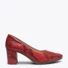 vente pas cher en ligne MiMaO ShopOnline URBAN S SERPENT- Escarpin à Petit Talon ROUGE Imitation Serpent 23