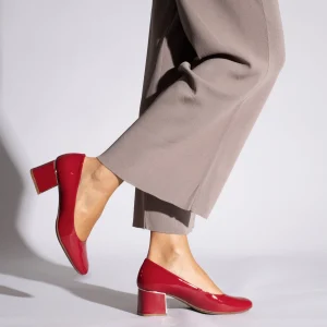 boutique paris MiMaO ShopOnline URBAN DAME – Chaussure En Cuir Verni à Talon Moyen ROUGE 19