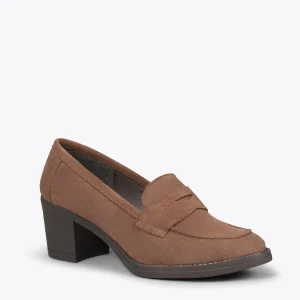 Prestation Et Rapide MiMaO ShopOnline MOKKA – Mocassin En Nubuck à Talon MARRON 15