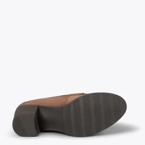 Prestation Et Rapide MiMaO ShopOnline MOKKA – Mocassin En Nubuck à Talon MARRON 17