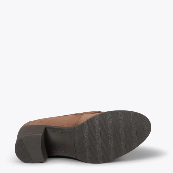 Prestation Et Rapide MiMaO ShopOnline MOKKA – Mocassin En Nubuck à Talon MARRON 6