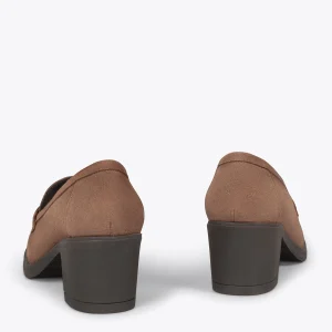 Prestation Et Rapide MiMaO ShopOnline MOKKA – Mocassin En Nubuck à Talon MARRON 13