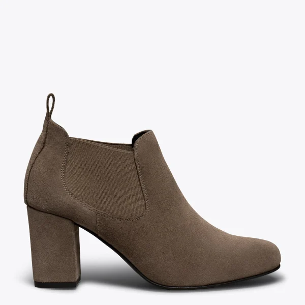 prix pas cher MiMaO ShopOnline URBAN – Bottine à Talon TAUPE Avec élastique 1