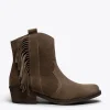 MiMaO ShopOnline BOHO- Bottines TAUPE Style Cowboy Avec Franges vente à bas prix 25