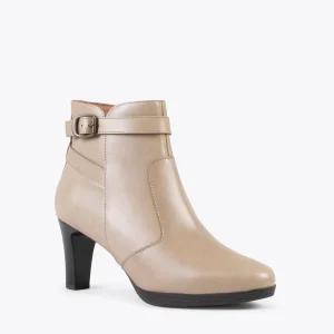 MiMaO ShopOnline MILAN – Bottines à Talon Et Bracelet Décoratif TAUPE SOLDES TOUT À 15